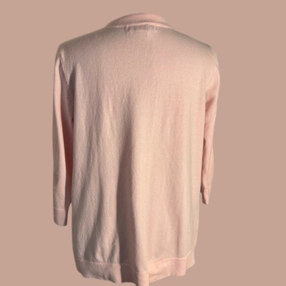 Kikit Pink Knit Satin Tie 3/4 sleeve Cardigan size med - Picture 7 of 13